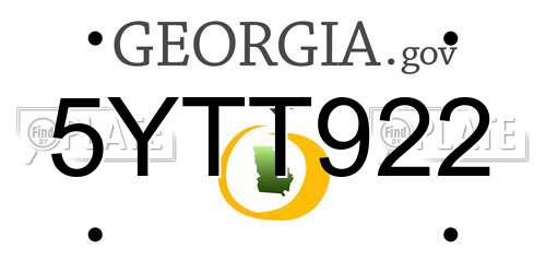 5YTT922 Georgia License Plate
