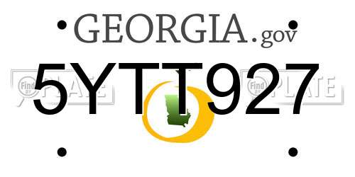 5YTT927 Georgia License Plate