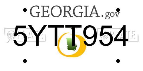5YTT954 Georgia License Plate