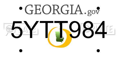 5YTT984 Georgia License Plate