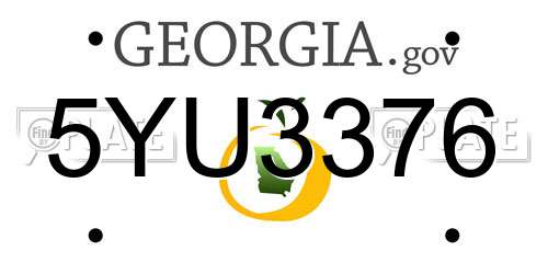 5YU3376 Georgia License Plate
