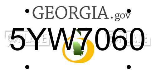5YW7060 Georgia License Plate