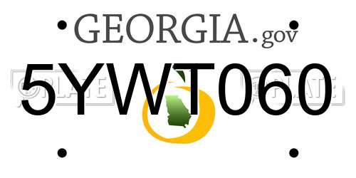 5YWT060 Georgia License Plate