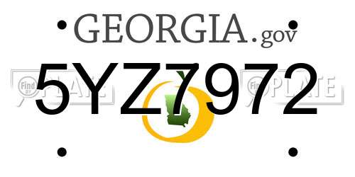 5YZ7972 Georgia License Plate