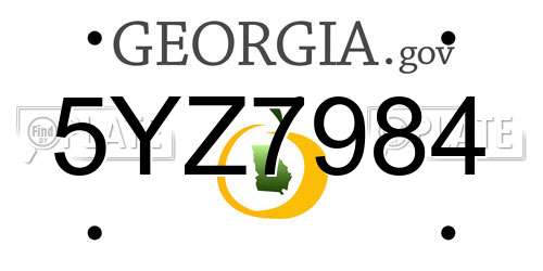 5YZ7984 Georgia License Plate