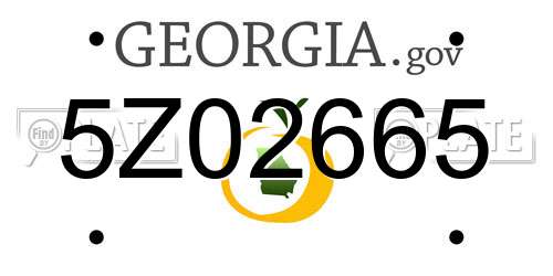 5Z02665 Georgia License Plate