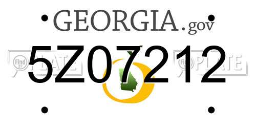 5Z07212 Georgia License Plate