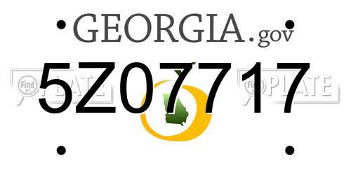 5Z07717 Georgia License Plate