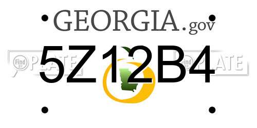 5Z12B4 Georgia License Plate