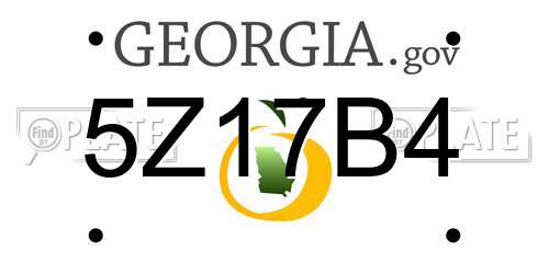 5Z17B4 Georgia License Plate