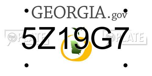 5Z19G7 Georgia License Plate