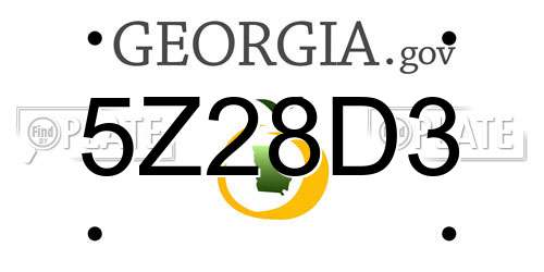 5Z28D3 Georgia License Plate