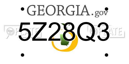 5Z28Q3 Georgia License Plate