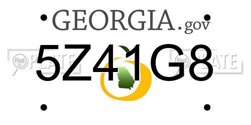 5Z41G8 Georgia License Plate
