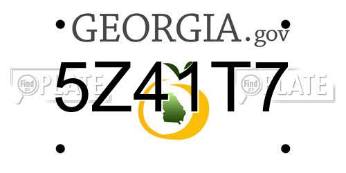 5Z41T7 Georgia License Plate