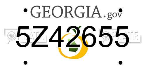 5Z42655 Georgia License Plate