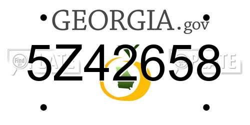 5Z42658 Georgia License Plate