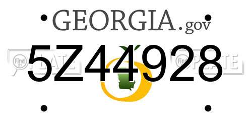 5Z44928 Georgia License Plate