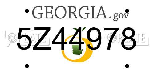 5Z44978 Georgia License Plate