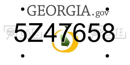 5Z47658 Georgia License Plate