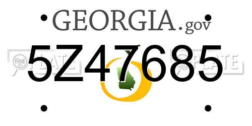 5Z47685 Georgia License Plate