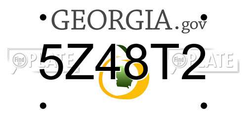 5Z48T2 Georgia License Plate