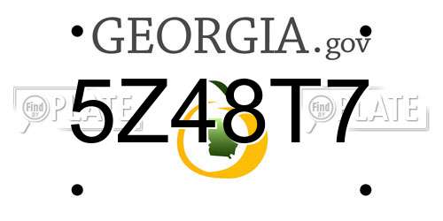 5Z48T7 Georgia License Plate