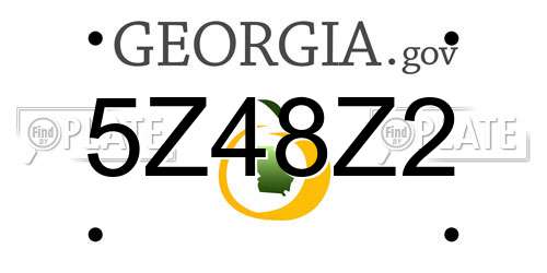 5Z48Z2 Georgia License Plate