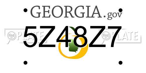 5Z48Z7 Georgia License Plate