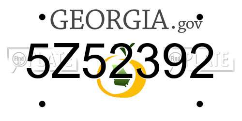5Z52392 Georgia License Plate