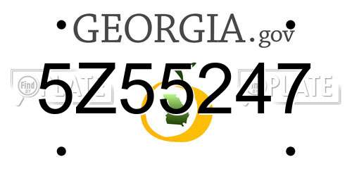 5Z55247 Georgia License Plate