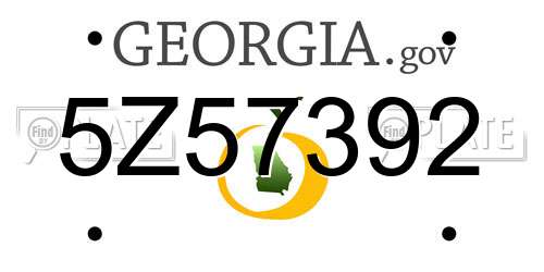 5Z57392 Georgia License Plate