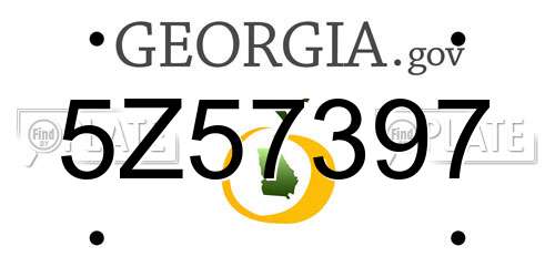 5Z57397 Georgia License Plate