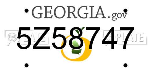 5Z58747 Georgia License Plate
