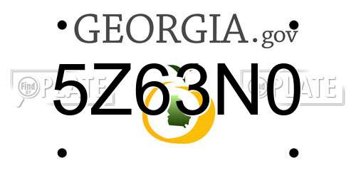 5Z63N0 Georgia License Plate