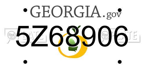 5Z68906 Georgia License Plate