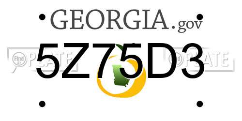 5Z75D3 Georgia License Plate
