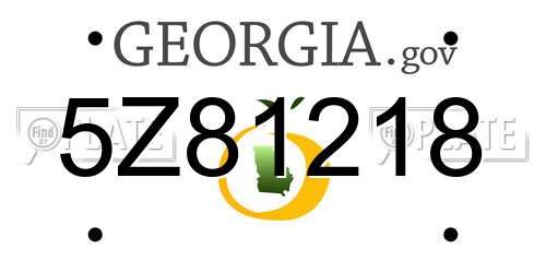 5Z81218 Georgia License Plate
