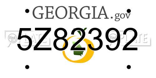 5Z82392 Georgia License Plate
