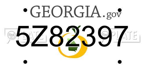 5Z82397 Georgia License Plate