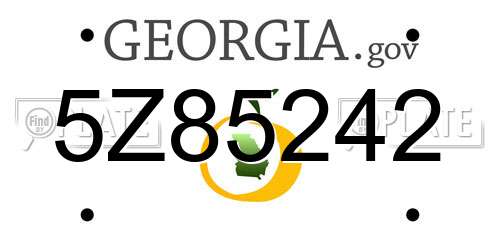 5Z85242 Georgia License Plate