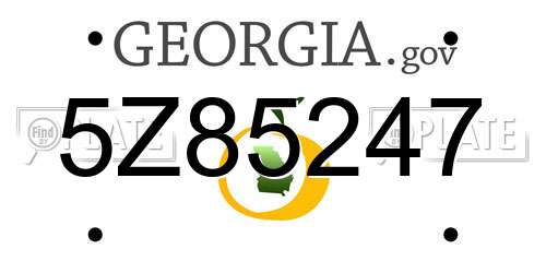 5Z85247 Georgia License Plate