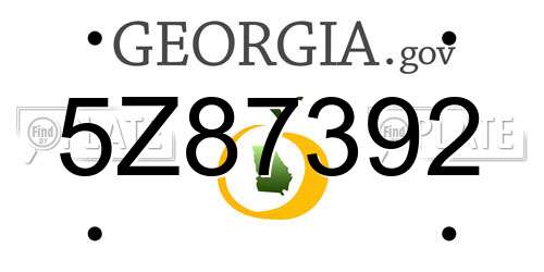 5Z87392 Georgia License Plate
