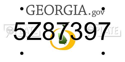 5Z87397 Georgia License Plate