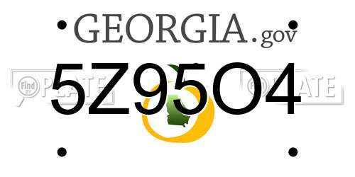 5Z95O4 Georgia License Plate