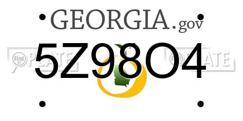5Z98O4 Georgia License Plate