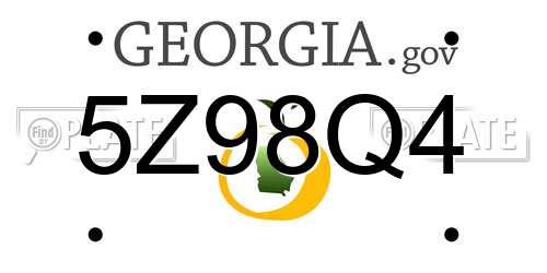 5Z98Q4 Georgia License Plate