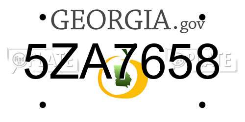 5ZA7658 Georgia License Plate