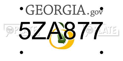 5ZA877 Georgia License Plate