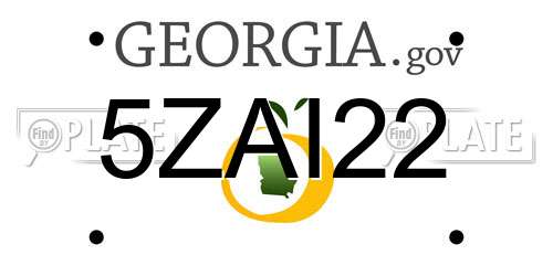 5ZAI22 Georgia License Plate